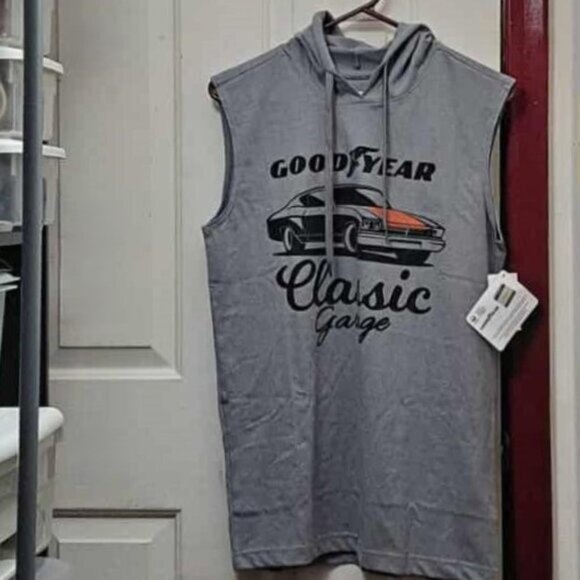 New Goodyear Men's Retro Hooded Muscle Tank - Picture 1 of 2